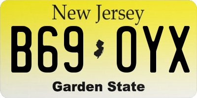 NJ license plate B69OYX