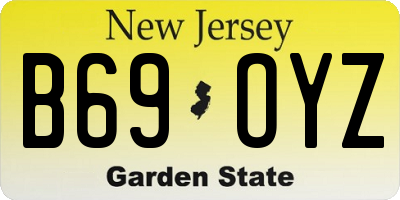 NJ license plate B69OYZ