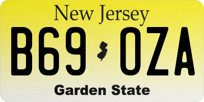 NJ license plate B69OZA
