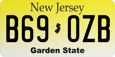 NJ license plate B69OZB