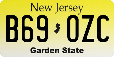 NJ license plate B69OZC