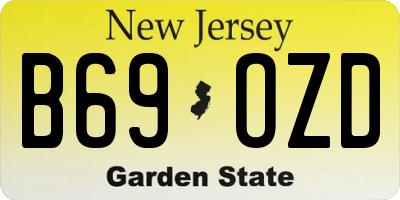 NJ license plate B69OZD