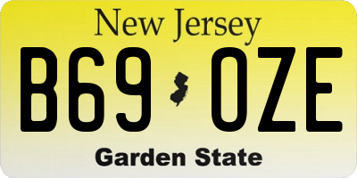 NJ license plate B69OZE