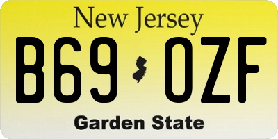 NJ license plate B69OZF