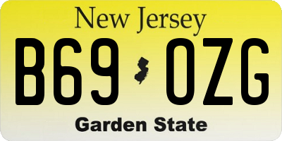 NJ license plate B69OZG