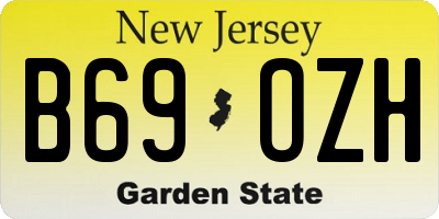 NJ license plate B69OZH