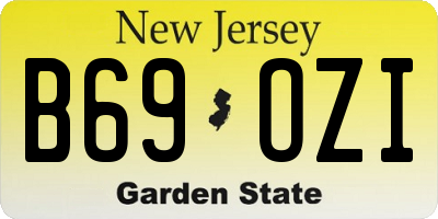 NJ license plate B69OZI