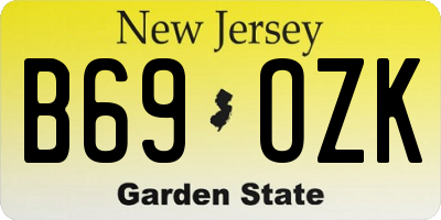 NJ license plate B69OZK