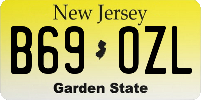NJ license plate B69OZL