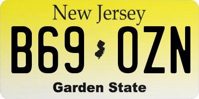NJ license plate B69OZN