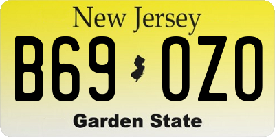 NJ license plate B69OZO