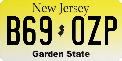 NJ license plate B69OZP