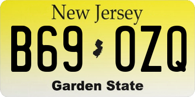 NJ license plate B69OZQ