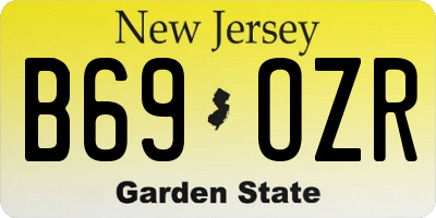 NJ license plate B69OZR