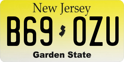 NJ license plate B69OZU
