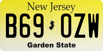 NJ license plate B69OZW