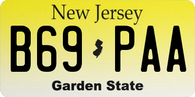 NJ license plate B69PAA