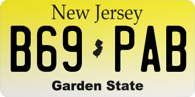 NJ license plate B69PAB