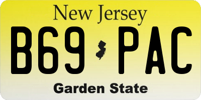 NJ license plate B69PAC