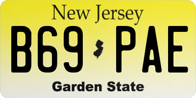 NJ license plate B69PAE