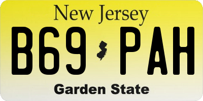 NJ license plate B69PAH