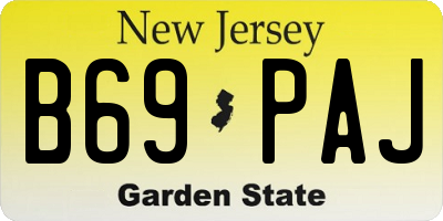 NJ license plate B69PAJ