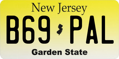NJ license plate B69PAL