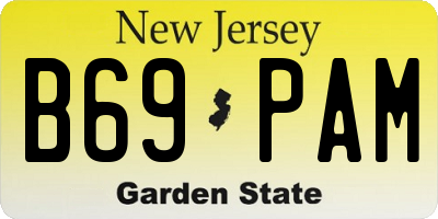 NJ license plate B69PAM