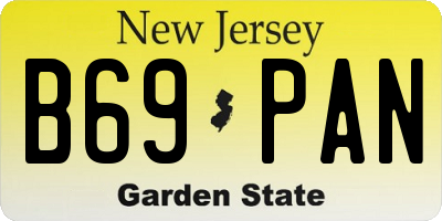 NJ license plate B69PAN