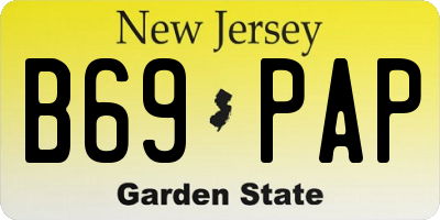 NJ license plate B69PAP