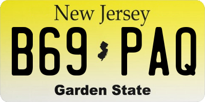 NJ license plate B69PAQ