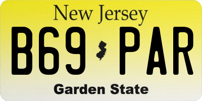 NJ license plate B69PAR
