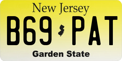NJ license plate B69PAT