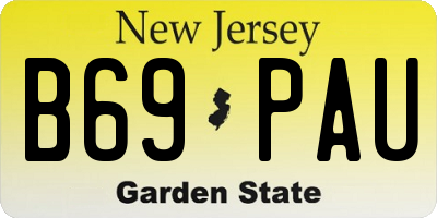 NJ license plate B69PAU