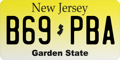 NJ license plate B69PBA