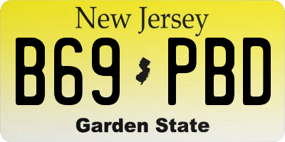 NJ license plate B69PBD