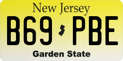 NJ license plate B69PBE