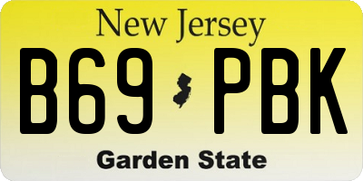 NJ license plate B69PBK