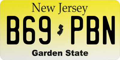 NJ license plate B69PBN