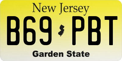 NJ license plate B69PBT