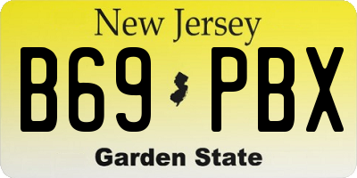 NJ license plate B69PBX