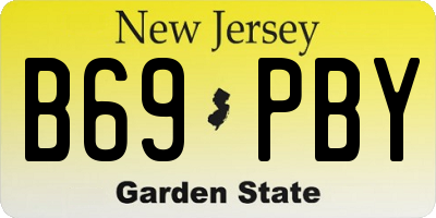 NJ license plate B69PBY