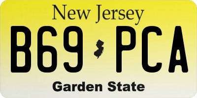 NJ license plate B69PCA
