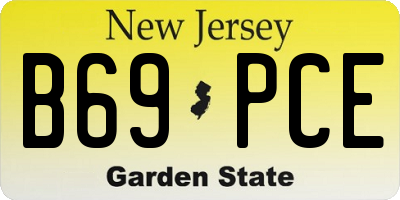 NJ license plate B69PCE