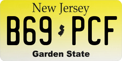 NJ license plate B69PCF