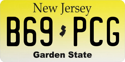NJ license plate B69PCG
