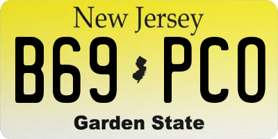 NJ license plate B69PCO