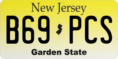 NJ license plate B69PCS