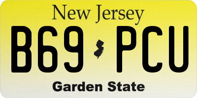 NJ license plate B69PCU