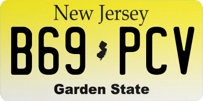 NJ license plate B69PCV